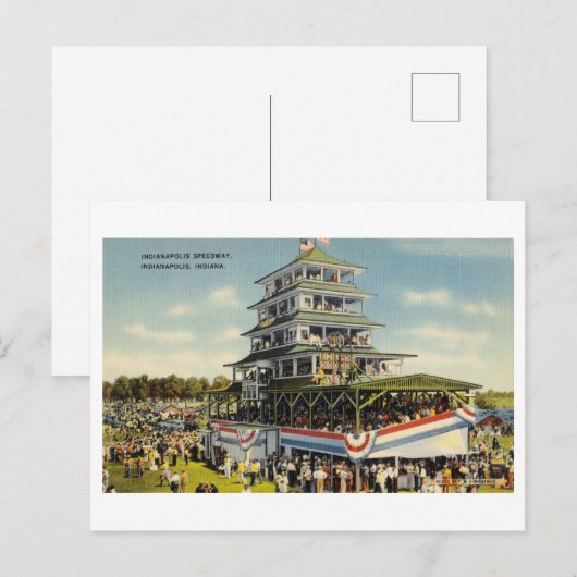 Indy 500 Vintag Postkarte (Vorne/Hinten)