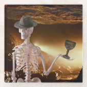 "Indy Bones Halloween Skelett" Glasuntersetzer (Vorderseite)