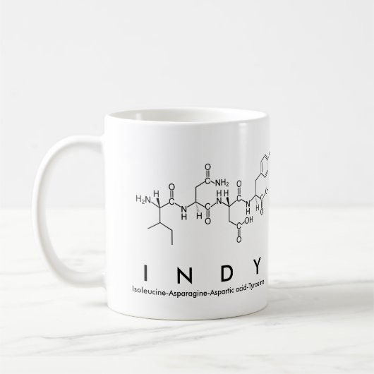 Indy Peptid-Namen-Tasse Kaffeetasse (Links)
