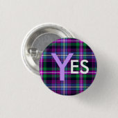 Indy Tartan-ja Schottland-Unabhängigkeit Pinback Button (Vorne & Hinten)