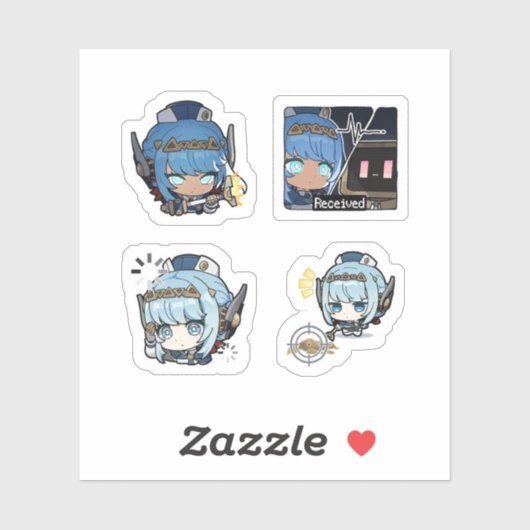 Ineffa Genshin Impact 4er Stickerbogen Aufkleber (Blatt)