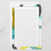 Ineinander greifen der gelben u. blauen Kreise Briefpapier (Vorne/Hinten)