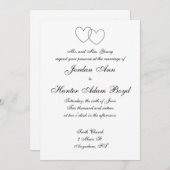 "Ineinander greifenherz-" Einladungen (Vorne/Hinten)