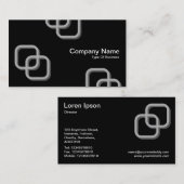 Ineinander greifenquadrate 3d - Grau auf Schwarzem Visitenkarte (Vorne/Hinten)