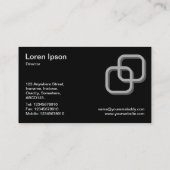 Ineinander greifenquadrate 3d - Grau auf Schwarzem Visitenkarte (Rückseite)