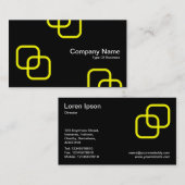 Ineinander greifenquadrate - Gelb auf Schwarzem Visitenkarte (Vorne/Hinten)