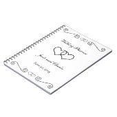 Ineinandergegriffene Herzen - Schwarzweiss Notizblock (Linke Seite)