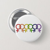 Ineinandergegriffener weiblicher Regenbogen Button (Vorne & Hinten)