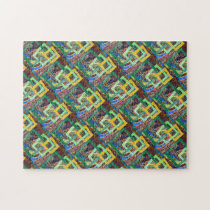 Ineinandergreifende abstrakte Quadrate Puzzle