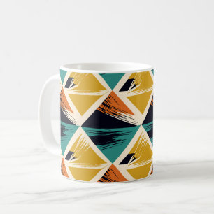 Ineinandergreifende Dreiecke mit Pinselstrichakzen Kaffeetasse