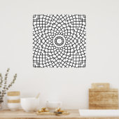 Ineinandergreifende Gitter-Mandala mit eckiger Fli Poster (Küche)
