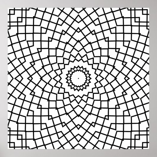Ineinandergreifende Gitter-Mandala mit eckiger Fli Poster (Vorne)