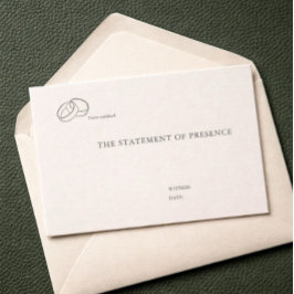 Ineinandergreifende Ringe - Minimalistische Hochze Begleitkarte