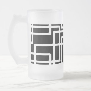 Ineinandergreifende weiße Quadrate künstlerisches Mattglas Bierglas