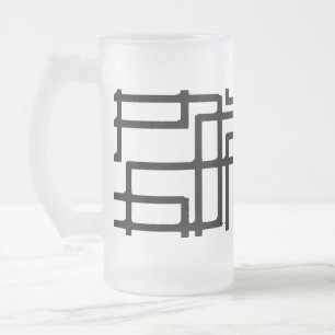 Ineinandergreifender schwarze mattglas bierglas