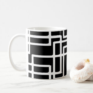Ineinandergreifender weiße Quadrat-künstlerischer Kaffeetasse