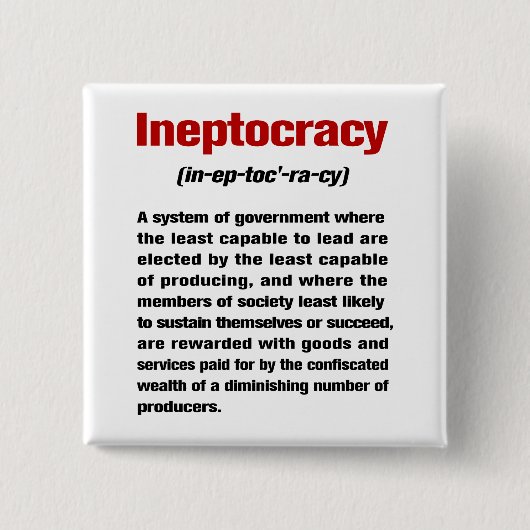 Ineptocracy Button (Vorderseite)