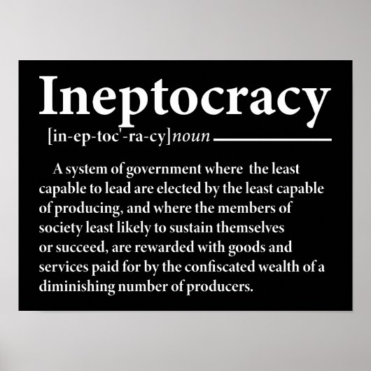 Ineptokratie Definition Fantastisch Poster (Vorne)