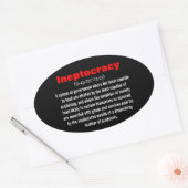 Ineptokratie Ovaler Aufkleber (Umschlag)