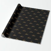 Ines gold Design Lettering Geschenkpapier (Ungerollt)