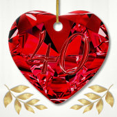 Inexpensive, 40th Wedding Anniversary Gift, Ruby Keramik Ornament