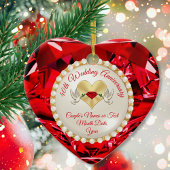 Inexpensive, 40th Wedding Anniversary Gift, Ruby Keramik Ornament