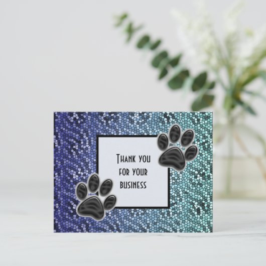 Inexpensive Animal Paw Vielen Dank für Ihr Busines Postkarte (Stehend Vorderseite)