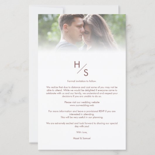 Inexpensive Low Cost Modern Vellum Effect Wedding (Rückseite)