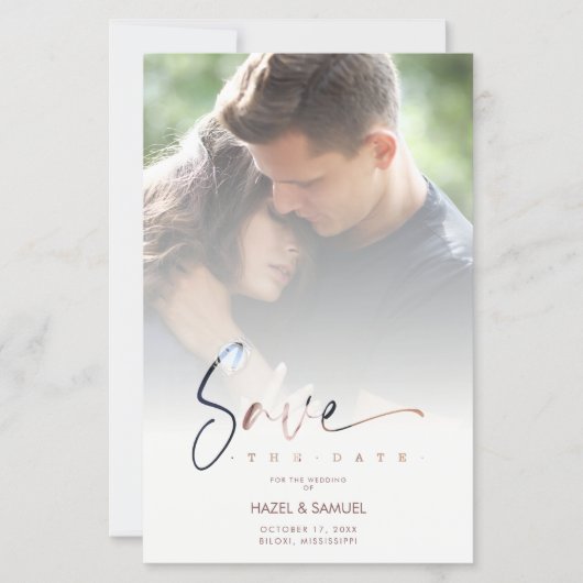 Inexpensive Low Cost Modern Vellum Effect Wedding (Vorderseite)