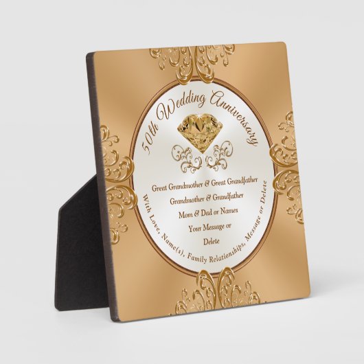 Inexpensive Ohrs for 50th Wedding Anniversary Fotoplatte (Vorderseite)