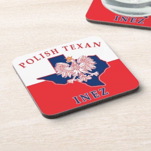 Inez Polish Texan Getränkeuntersetzer (Linke Seite)