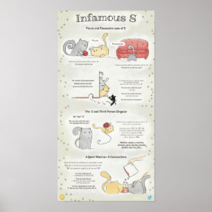 Infamous -S: Plural, 3d person singular, besitzess Poster