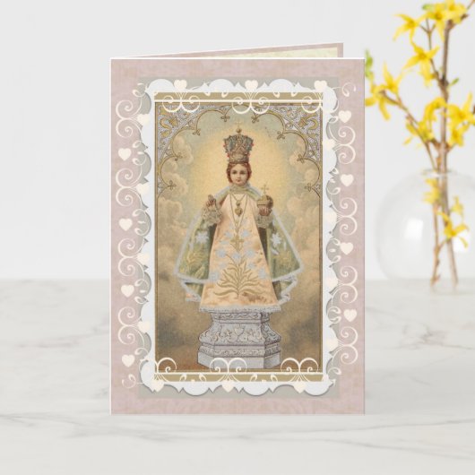 Infant Jesus of Prague Religious Card Karte (Gelbe Blume)