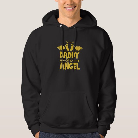 Infant Loss Awareness Miscarriage Daddy Of An Ange Hoodie (Vorderseite)