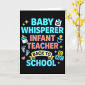 Infant Teacher Baby Whisperer Back To School Dayca Karte (Gelbe Blume)