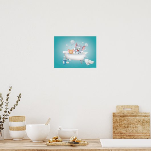 Infant Tom and Jerry Taking a Bath Poster (Küche)