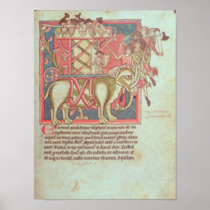 Infanterie, die einen Elefanten angreift Poster