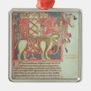 Infanterie, die einen Elefanten in Angriff nimmt Silbernes Ornament