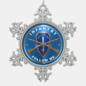 Infanterie Schneeflocken Zinn-Ornament (Vorderseite)