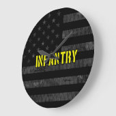Infanterie unter amerikanischer Flagge Große Wanduhr (Winkel)