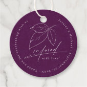 Infantis mit Liebe Pflaume Elegante Linie Art Leaf Geschenkanhänger (Vorderseite)