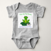 Infant's Frog on a Lily Pad Gray Bodysuit Baby Strampler (Vorderseite)