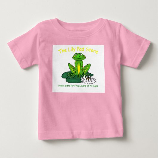 Infant's Frog on a Lily Pad White on Pink T-Shirt (Vorderseite)