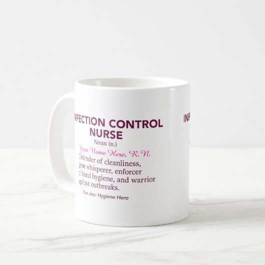 Infection Control Nurse Definition – Funny Hygiene Kaffeetasse (Vorderseite Links)