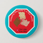 Infektionen zu stoppen liegt in unserer Hand Hygie Button (Vorderseite)