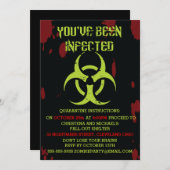Infektionsherde Zombie Halloween Einladung (Vorne/Hinten)