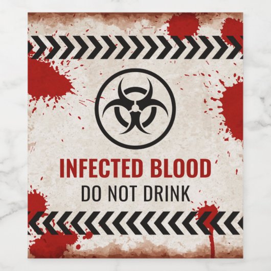 Infektiöse Blutkennzeichnung für Zombie-Party Weinetikett (Einzelnes Label)