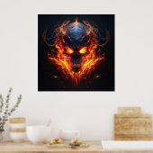 Infernal Blaze Skull Poster (Küche)