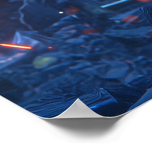 Infernal Cyber Warrior - Neon Fire Samurai Poster (Ecke)