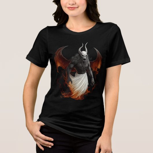 Infernal Demon in White Wrath Robe Tri-Blend Shirt (Vorderseite)